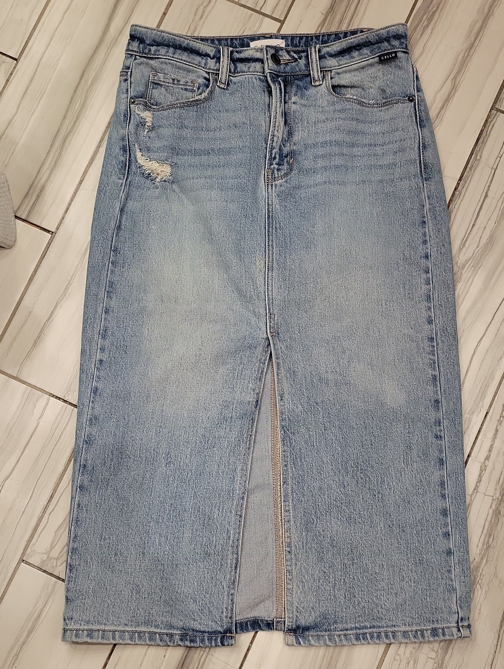 Cello Light Blue Jean Skirt